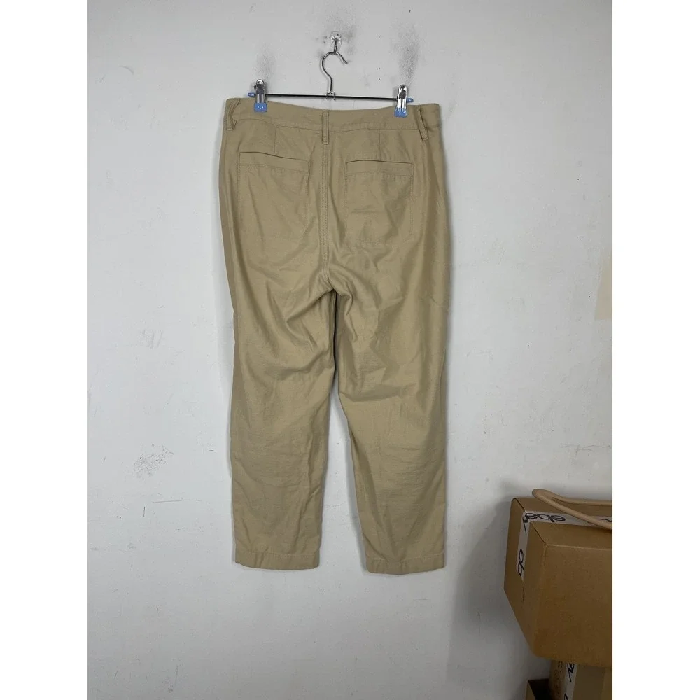 J Crew Womens Pants Size 8 Khaki Chino Ankle Straight Leg Cotton Camp Capsule